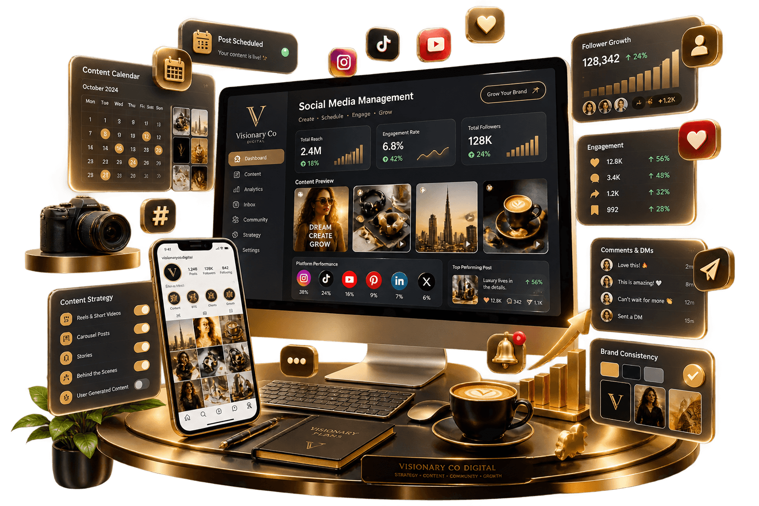 Social Media Marketing — Strategy, Content & Growth by Visionary Co
