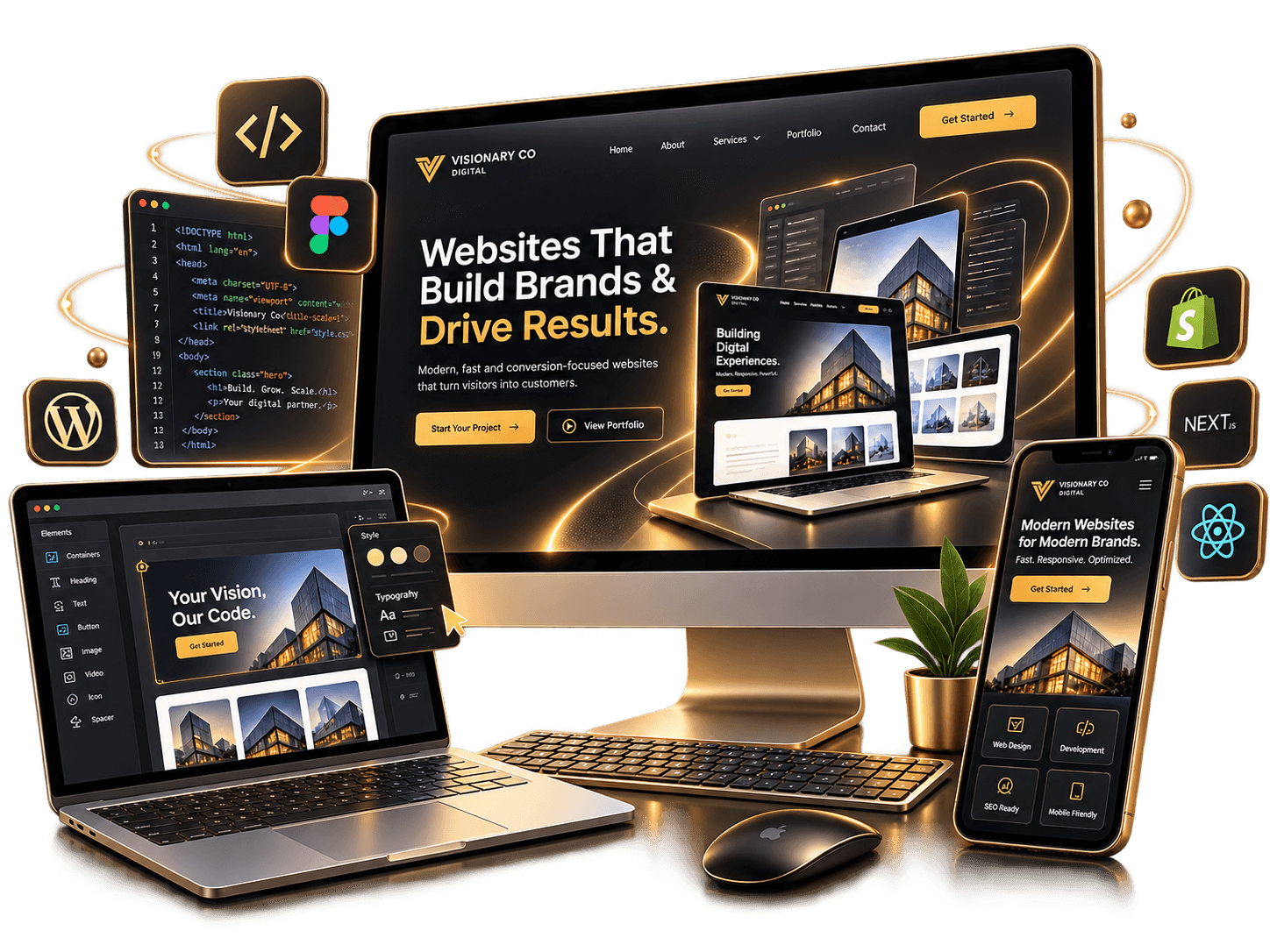 Web Development — UI/UX & Custom Websites by Visionary Co
